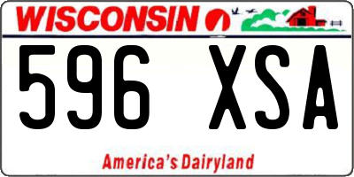 WI license plate 596XSA