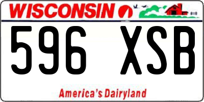 WI license plate 596XSB