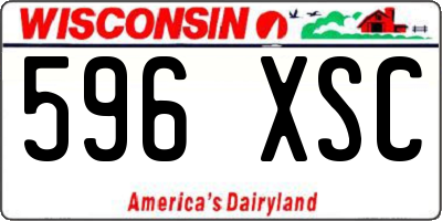 WI license plate 596XSC