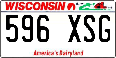 WI license plate 596XSG