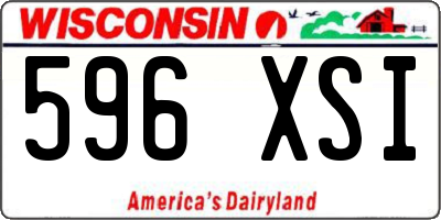 WI license plate 596XSI