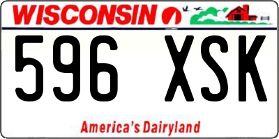WI license plate 596XSK
