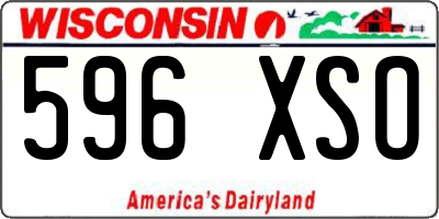 WI license plate 596XSO
