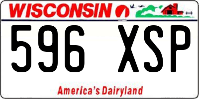WI license plate 596XSP