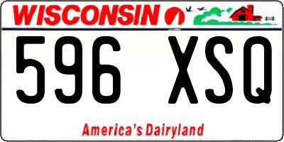 WI license plate 596XSQ
