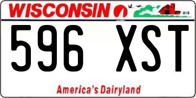WI license plate 596XST