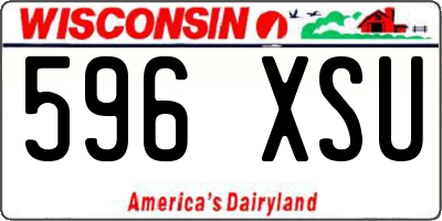 WI license plate 596XSU