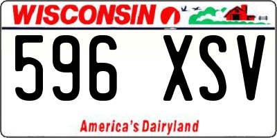 WI license plate 596XSV