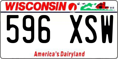 WI license plate 596XSW