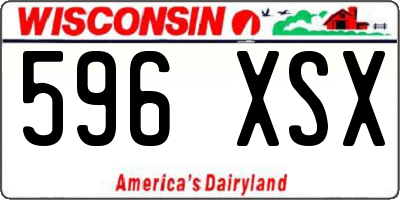 WI license plate 596XSX