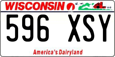 WI license plate 596XSY