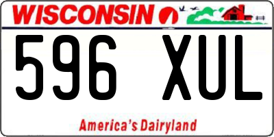 WI license plate 596XUL