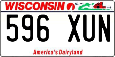 WI license plate 596XUN