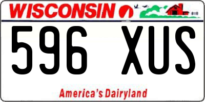 WI license plate 596XUS