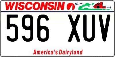 WI license plate 596XUV