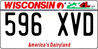 WI license plate 596XVD