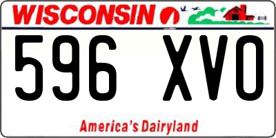 WI license plate 596XVO
