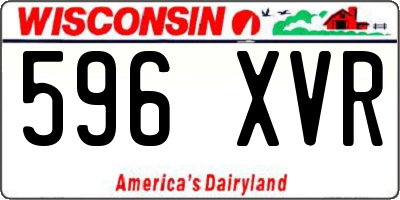 WI license plate 596XVR