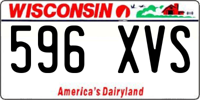 WI license plate 596XVS