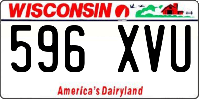 WI license plate 596XVU