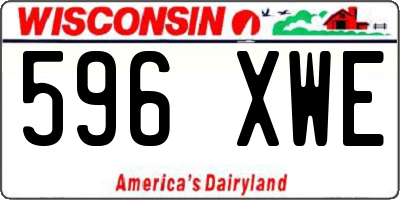 WI license plate 596XWE