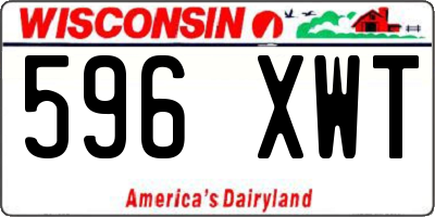 WI license plate 596XWT