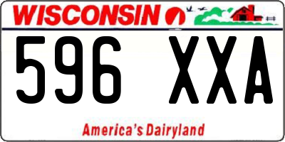 WI license plate 596XXA