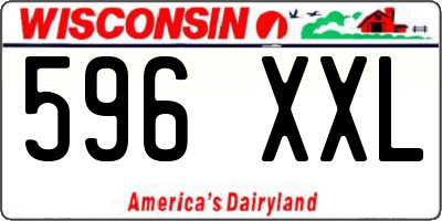 WI license plate 596XXL