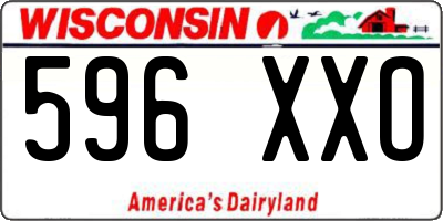 WI license plate 596XXO