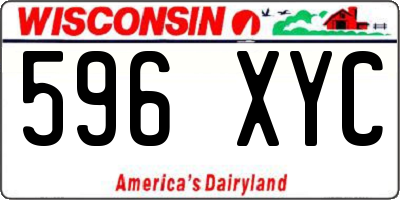 WI license plate 596XYC