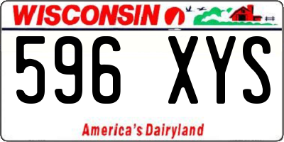 WI license plate 596XYS