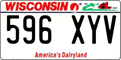 WI license plate 596XYV