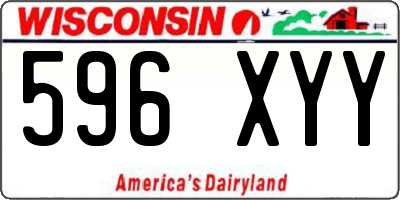 WI license plate 596XYY