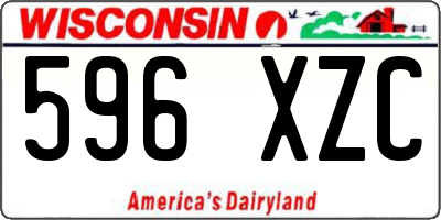 WI license plate 596XZC