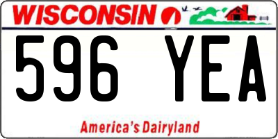 WI license plate 596YEA