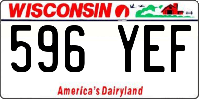 WI license plate 596YEF