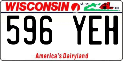 WI license plate 596YEH