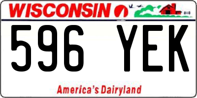 WI license plate 596YEK