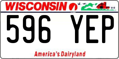 WI license plate 596YEP