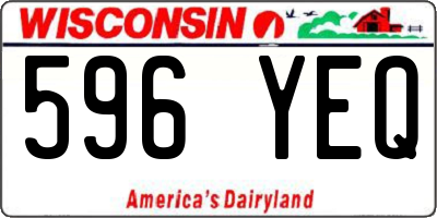 WI license plate 596YEQ