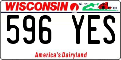 WI license plate 596YES