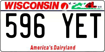 WI license plate 596YET