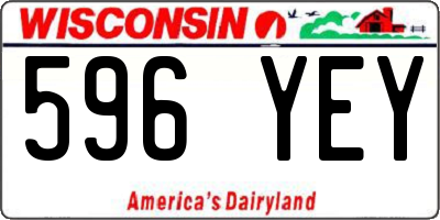 WI license plate 596YEY