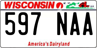 WI license plate 597NAA