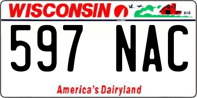 WI license plate 597NAC