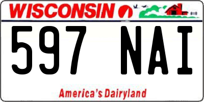 WI license plate 597NAI