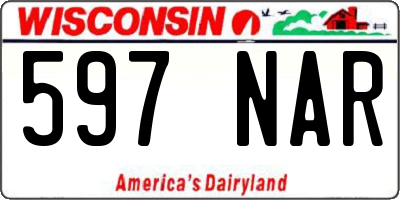 WI license plate 597NAR