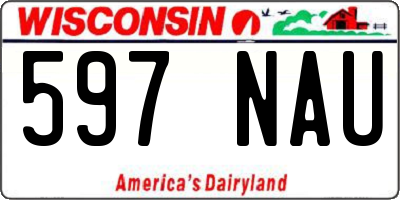 WI license plate 597NAU