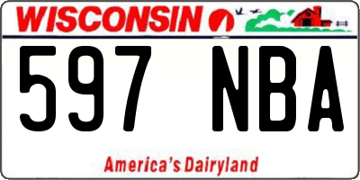 WI license plate 597NBA