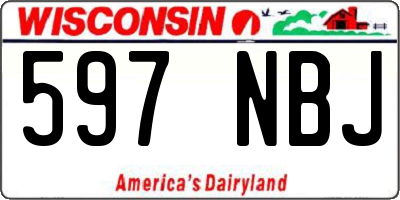 WI license plate 597NBJ
